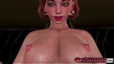 Gros seins Obata Karen en bas Hentai 3D - Sexe anal en levrette près du mur, gros plans de soulèvement inversé, position du missionnaire avec éjaculation interne