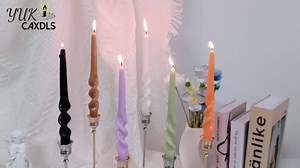 Smokeless Spiral Taper Candles 9.5 Inch Unscented Twisted Candle Sticks for Home Decor Weddings