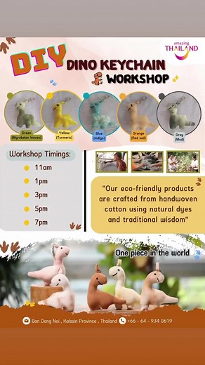 Join us for the DIY Dinosaur Keychain Workshop bringing from Kalasin Province, Notheathern Thailand. At Amazing Thailand Booth No. 4H40, NATAS Travel Fair 2024, Singapore Expo Hall 4 Happening until March 3, 2024. #AmazingThailand #NATASTRAVEL2024 #thailandpavilion | Tourism Authority of Thailand - Singapore Branch Office