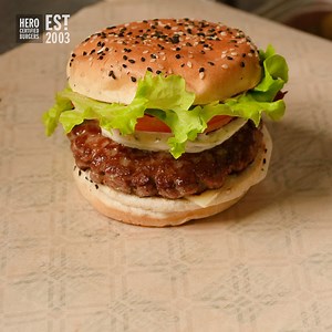 Unleash your taste buds' superpowers with our Action Burger at Hero Certified Burgers! 💥🍔 Order through the Hero Certified Burgers App! #HeroCertifiedBurgers #RealGood #OrderNow #OpenLate #Toronto GTA | Hero Certified Burgers