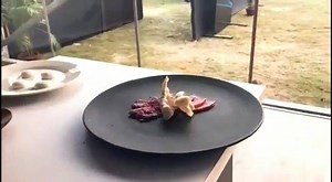Achaari Watermelon Sashimi with yogurt spheres and spicy Curaçao... #foodvideo #LuxeDrive #mercedesbenzindia | Ranveer Brar