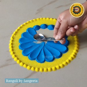 4.7K views · 24 reactions | How to make rangoli designs with only 2 colours for Diwali 2024 - relaxing & satisfying art video #art #virals #fun #relaxing #satisfying | KS Kitchen & Lifestyle | Facebook