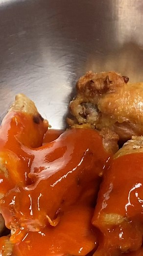 No better sound then those jumbo wings being tossed in our hot sauce. #thursday #wings #food #foodie #unionandfinch | Union and Finch