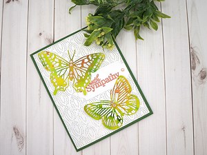 Handmade Butterfly Sympathy Card – Green & Bronze Gem Accents - Etsy Australia