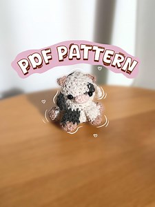 CROCHET PATTERN - Sitting Amigurumi Cow (keychain or Bag Charm) - Etsy