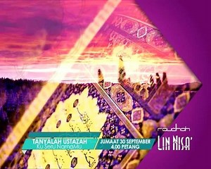 “Mengingati Allah dengan menjadikan 99 nama-nama Allah sebagai zikir adalah panduan untuk kehidupan manusia. Dialah Allah, tidak ada Tuhan lain yang berhak disembah melainkan DIA yang mempunyai ASMAUL HUSNA iaitu Nama-Nama yang baik. Jom berdiskusi dalam #TanyalahUstazah bersama panel Ustazah Asni Mansor hari ini, Jam 4pm” | TV9 Di Hatiku