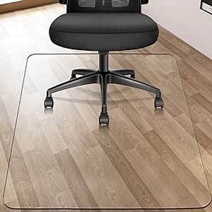 Hardwood Floors,Tile Non-Slip Office Chair Mat,Computer Chair Mat,for Rolling Chair,Large Floor Protector,Easy Clean and Flat Without Curling(47"x36")