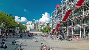 Facade of the Centre of Georges Pompidou Timelapse in Paris, France. Stock Video - Video of lapse, facade: 200546743