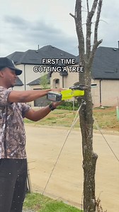 First Time Cutting a Tree with RYOBI Tools