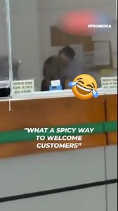 This workers were caught kissing while people waited for service | Positive