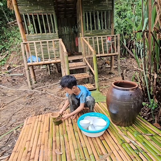 make a dish rack and design a bamboo dining set for an orphan boy | TechZone 11