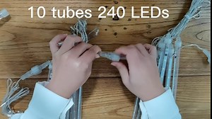 LED Christmas Meteor Shower Falling Rain Lights Waterproof 30cm 10 Tubes 240 LEDs Snow Falling Raindrop Cascading Icicle Lights for Garden Party Outdoor Decoration (White)