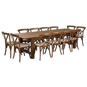 [Hot Item] Customized Size Outdoor Natural Wood Dining Rectangular Folding Farm Table for Event