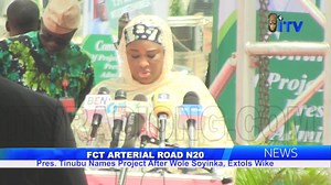 FCT Arterial Road N20: Pres. Tinubu Names Project After Wole Soyinka, Extols Wike In A Bid To Create A More Sustainable Transportation Network To Benefit All Residents, President Bola Tinubu Has Inaugurated The Full Scope Development Of Arterial Road N20 From Northern Parkway To The Outer Northern Expressway (ONEX). FCT Correspondent, Reports That The President Named The Road Wole Soyinka Way After Nigeria's Nobel Laureate. Follow Us For More Via: www.itvradiong.com/live www.youtube.com/itvradio