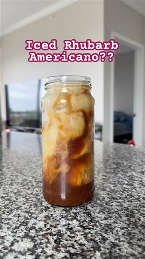 You put rhubarb syrup in your coffee?? #homemade #coffeeathome #syrup #rhubarb #baristaathome