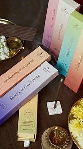 Introducing Halmaddi Incense Sticks - crafted with rare halmaddi resin for a slow, clean and grounding burn. 90-minute burn • Charcoal-free • Bamboo-free • Non-toxic Available in 7 soulful fragrances. Get yours at samskarahome.com #samskarahome #halmaddi #incense #incensesticks #pooja [halmaddi incense sticks india, agarbatti online india, pooja essentials for home, spiritual incense for meditation, traditional indian incense, natural incense sticks, calm fragrance for home, prayer incense india