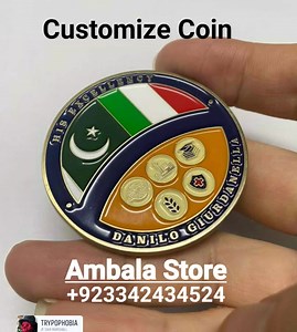 Customize Coin with your custom logo or design. Ambala Store For more detail join us at Whatsapp 0334 2434524 #promotional #customized #gift #gifts #embassy #europe #EuropeanUnion #lapelpins | Ambala Store | Facebook