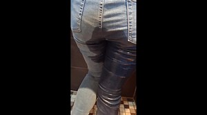 first time wetting tight jeans for him (long pee desperation) pee pants
