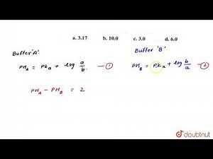 Two buffer solutions `A` and `B` each made with benzoic acid and sodium benzoate differ in their...