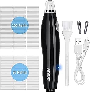 AFMAT Electric Eraser, Electric Eraser Kit with 130 Eraser Refills, Electric Drafting Eraser, Rechargeable Art Electric Erasers for Drawing, Sketching, Detailer Drafting Tools for Crafts, Arts, Black