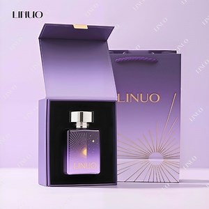 [Hot Item] Wholesale Customised Luxury 30ml50ml100ml Round Cylindrical Rectangular Square Shaped Purple Frosted Glass Perfume Bottle Hot Stamping Elegant Design Packaging