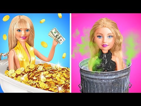 RICH VS POOR TOTAL DOLL’S MAKEOVER || Dreams Come True💖 Tiny Crafts vs Expensive Gadgets by 123 GO!