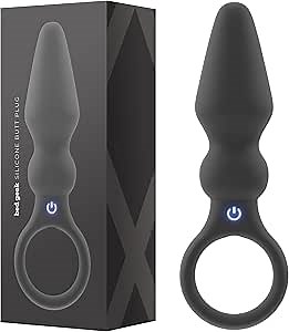 Bed Geek Vibrating Silicone Butt Plug Short - 20 Dynamic Vibration Modes for Ultimate Pleasure - Ergonomically Designed with Ridges, Humps & Bumps - Discreet & Versatile Handheld Adult Toy