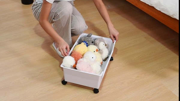 Under Bed Storage with Wheels 2 Packs, Under Bed Storage Container, Under Bed Shoe Storage, Rolling Storage Cart for Under Bed, Desk, Office, Underbed Storage Containers for Toy, Books, Blankets