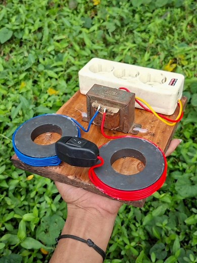 coils of copper wire wound around of near large ring magnets or magnet assemblies | Munwar Jaan