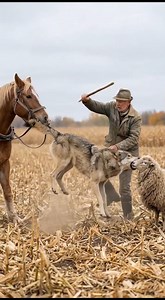 Horse and Farmer Save Sheep from Wolf #wolfattack #sheeprescue #wildlife #wildanimals #shockingmoment | Lifeline Souls