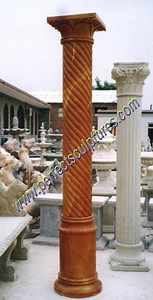 [Hot Item] Indoor Outdoor Architectural Decorative Carved Stone Greek Column Marble Carving Spiral Roman Pillars for Garden Home Decoration (QCM019)