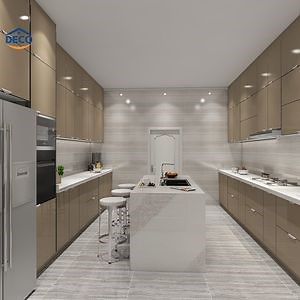 [Hot Item] Shaker Style Solid Wood Modern Kitchen Cabinet Design Modern Kitchen Cabinet with Soft-Closing Drawers and Pull-out Storage Wire Baskets