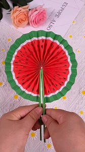 25K views · 470 reactions | Summer is here, let’s fold a watermelon fan with paper, it’s simple and fun, and the wind is quite strong #papercraft #handmade #paperart #cardmaking #papercrafting #paper #craft #art #papercrafts #diy #scrapbooking #handmadecards #crafting #paperlove #origami #scrapbook #papercut #paperartist #crafts #cardmaker #creative #cards #cardmakersofinstagram #paperflowers #stamping #card #handcrafted #design #papercutting #love paper craft | paper craft | Facebook