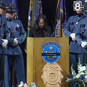 163K views · 2.6K reactions | "You were always my hero": Showing incredible strength, Hilary Campbell, the wife of fallen Maine State Police Detective Ben Campbell, talks about her husband at his funeral service. | WMTW-TV | Facebook