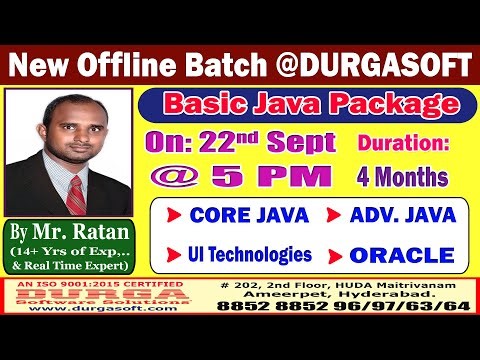 Basic Java Package Offline Training @ DURGASOFT