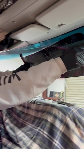 INSTALLING LONG VISOR ON SEMI TRUCK 😃 | Window Tinting Queen