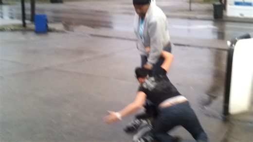 Crazy gas station fight