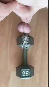 CBT Stretching testicals with 25lb weight