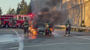Hit and run crash causes Hummer EV to reignite three times