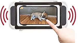 LukLoy Shower Phone Holder Waterproof with Loudspeaker Vertical & Horizontal Wall-mountable Standable Touchable Shower Phone Case from