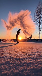 This happens when you throw hot water in the air on a cold day | Sami Matias