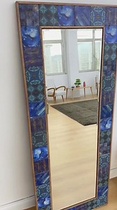Handmade Navy Blue Tile Mirror: Bohemian Home Decor (24.4 X 40.1 Inches) - Etsy UK