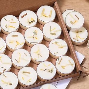 Amazon.com: 16Pcs Citronella Scented Tealight Candles, Palm Wax White Tea Lights, 4h Long Burning Tea Light Candles with Dried Flowers for Holiday, Wedding, Spa, and Home Decoration : Home & Kitchen