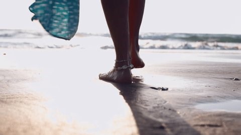 Girl On Beach Close-up Womans Bare Stock Footage Video (100% Royalty-free) 4009042779 | Shutterstock