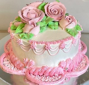 90K views · 5.7K reactions | Pink Rose Flowers  Birthday Cake Decoration  Home Tutorial ❤️ Just for cake lovers  | HAFSI | Facebook