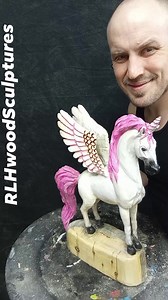 2.2K views · 106 reactions | #unicorn #chainsawcarving #mythicalcreature #cryptrid | RLH Wood Sculptures - Richard L. Hamilton | Facebook