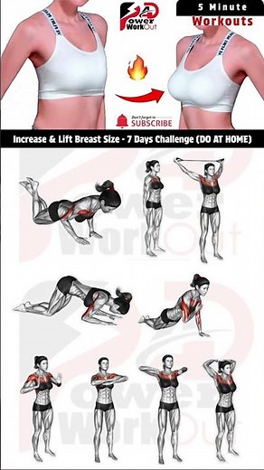 Increase & Lift Breast Size - 7 Days Challenge (DO AT HOME) By Power Workout 4D
