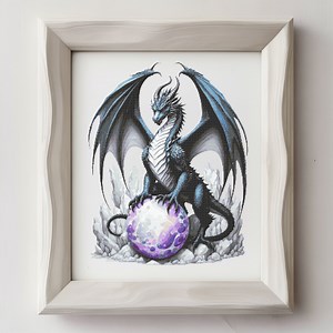Full Moon Dragon Cross Stitch Pattern: Watercolor Tattoo Art (digital Download) - Etsy Canada
