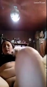 Masturbating mature woman let her dog lick off the juicy cum around her pussy