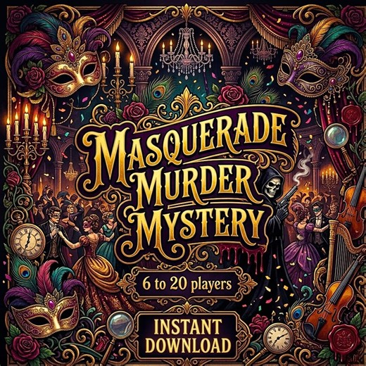 Masquerade Party Adult Whodunit Game Kit | Murder Mystery Night | 6-20 Players | Instant Download | Large Group Gathering Activity - Etsy